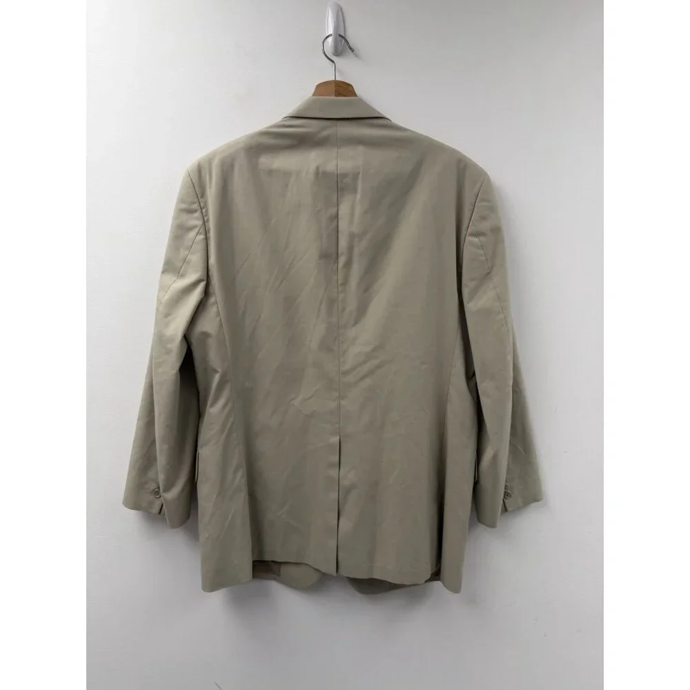 Brooks Brothers Blazer Men 43R Tan BrooksCool Poplin 3 Button Jacket Sports Coat